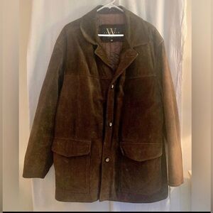 Winlit NY Brown Genuine Leather Suede Winter Coat Size L
